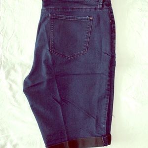 Royalty For Me denim cuffed Bermuda shorts 18W